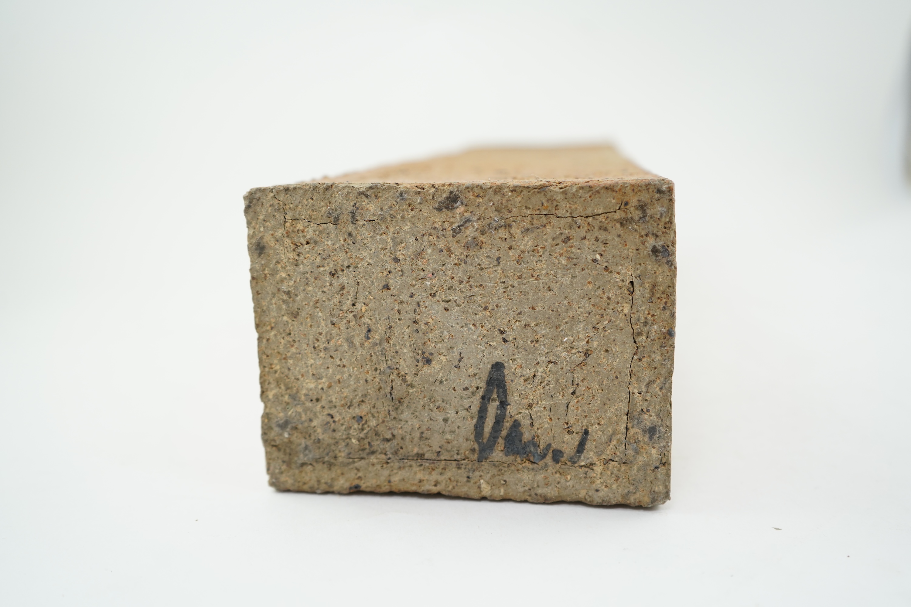 Derek Davis (1926–2008): A tall slab built stoneware rectangular vase